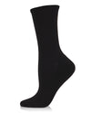 Women's Bamboo Blend Terry Sole Breathable Crew Sock : Color: Black