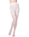 Women's Ambition Sheer Control Top Flower Pantyhose : Color: Bianco