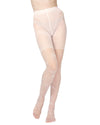 Women's Ambition Sheer Control Top Flower Pantyhose : Color: Panna