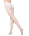 Women's Passion Sheer Control Top Flower Pantyhose : Color: Panna