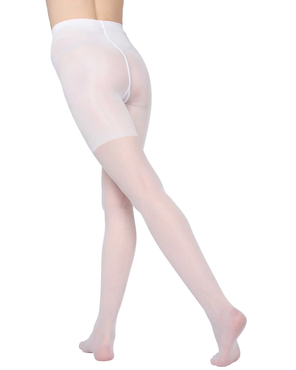 Women's Essence Slimming Brief Sheer Compression Pantyhose : Color: Bianco