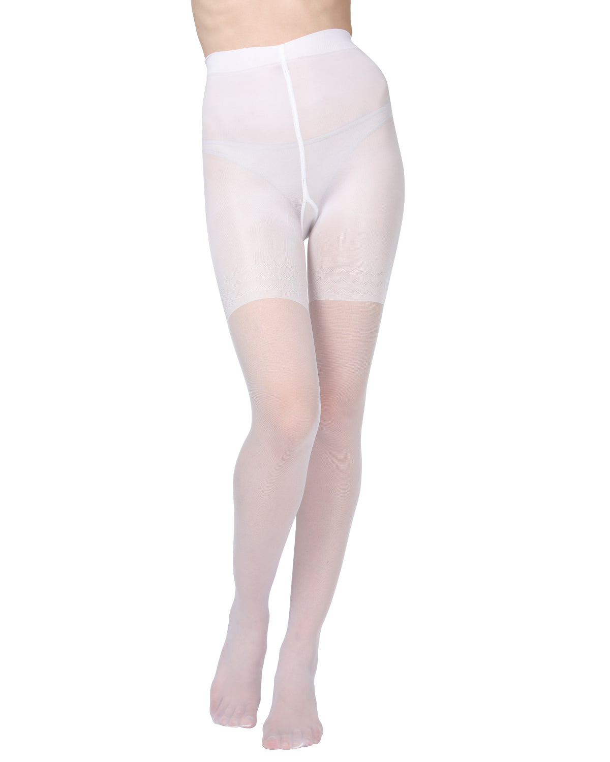 Women's Essence Slimming Brief Sheer Compression Pantyhose : Color: Bianco
