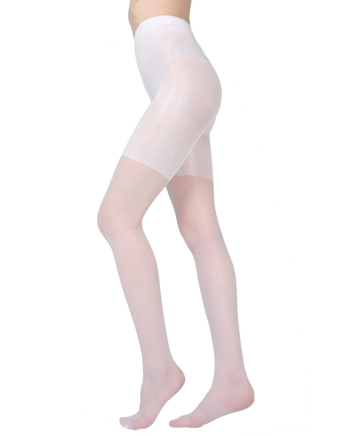 Women's Essence Slimming Brief Sheer Compression Pantyhose : Color: Bianco