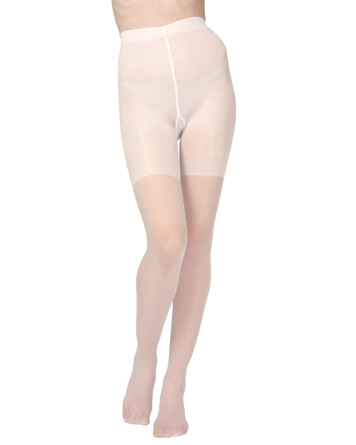 Women's Essence Slimming Brief Sheer Compression Pantyhose : Color: Bianco