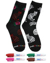 MakIT Color Your Own Floral Crew Sock Marker Kit : Color: Cat