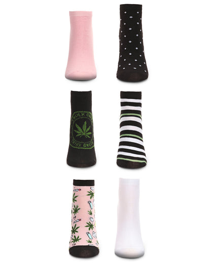 Women's 6 Pair Pack Think Green Low Cut Socks : Color: Assorted Colors