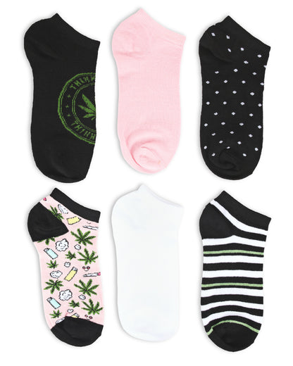 Women's 6 Pair Pack Think Green Low Cut Socks : Color: Assorted Colors