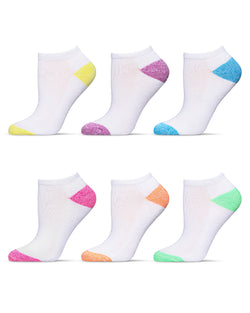 6 Pair Women's Spacedye Heel and Toe Half Cushioned Low Cut Socks