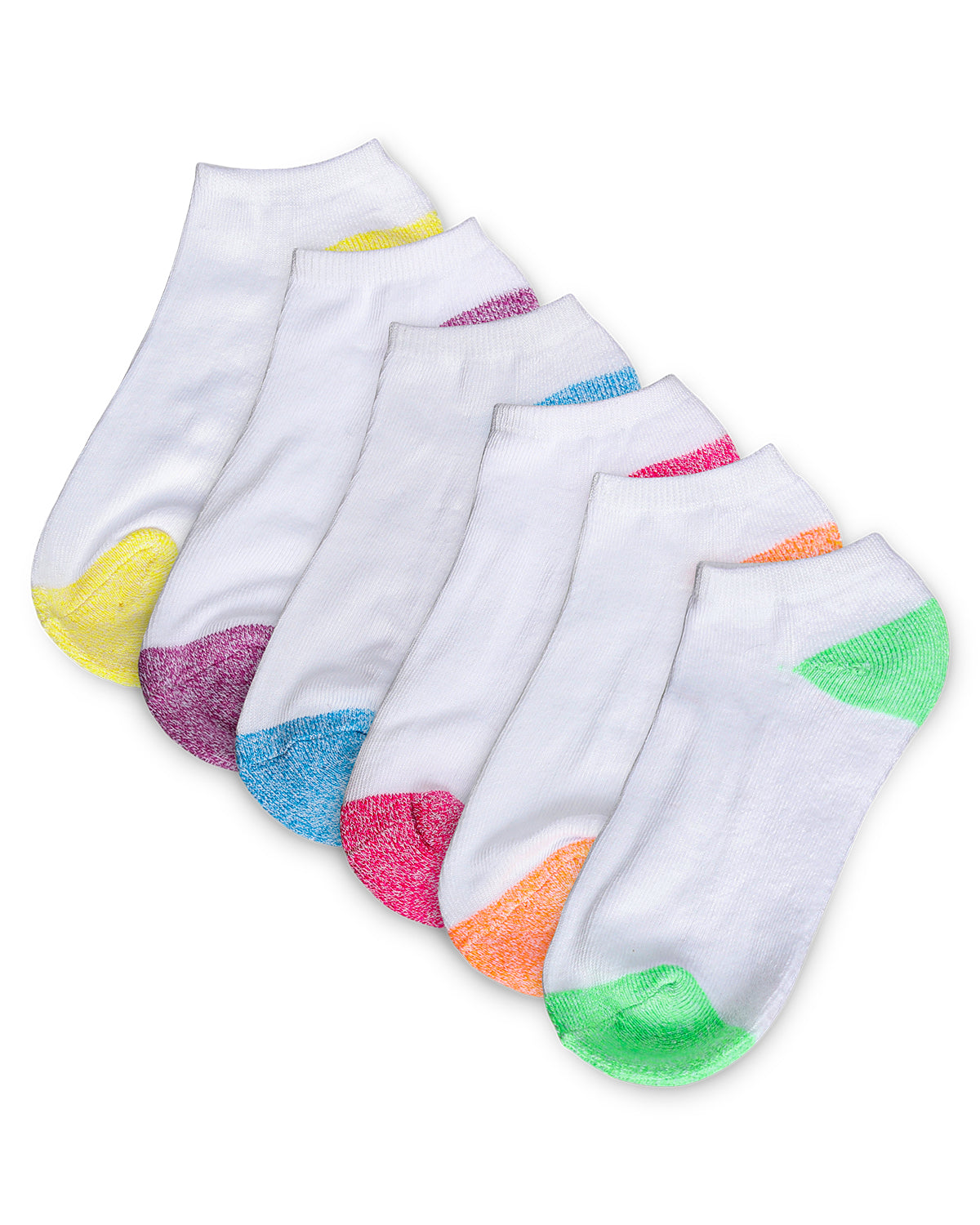 Women's 6 Pair Pack Spacedye Heel and Toe Half Cushioned Low Cut Socks : Color: Black