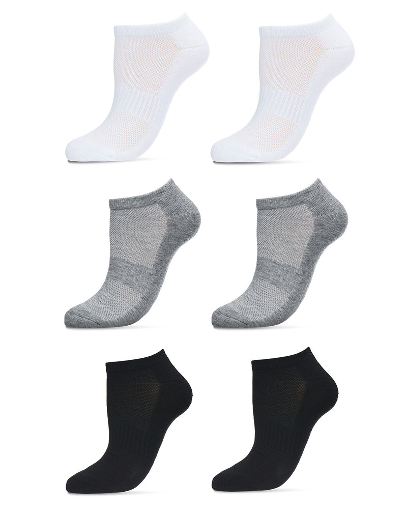 Comfoex Boys Ankle Athletic Socks 6 Pairs - Half Cushioned Low Cut Sports Socks For Kids