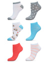 Women's 6 Pair Pack Sloth Faces Low Cut Socks : Color: Assorted