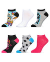 Women's 6 Pair Pack Graffiti Style Low Cut Socks : Color: Assorted