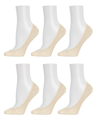 Women's 6 Pair Pack Barely There Micro Liner No-Show Socks : Color: Tan
