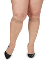 Women's 2 Pair Pack Levante Plus Size Sheer Knee Highs : Color: Sughero