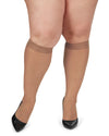 Women's 2 Pair Pack Levante Plus Size Sheer Knee Highs : Color: Naturel