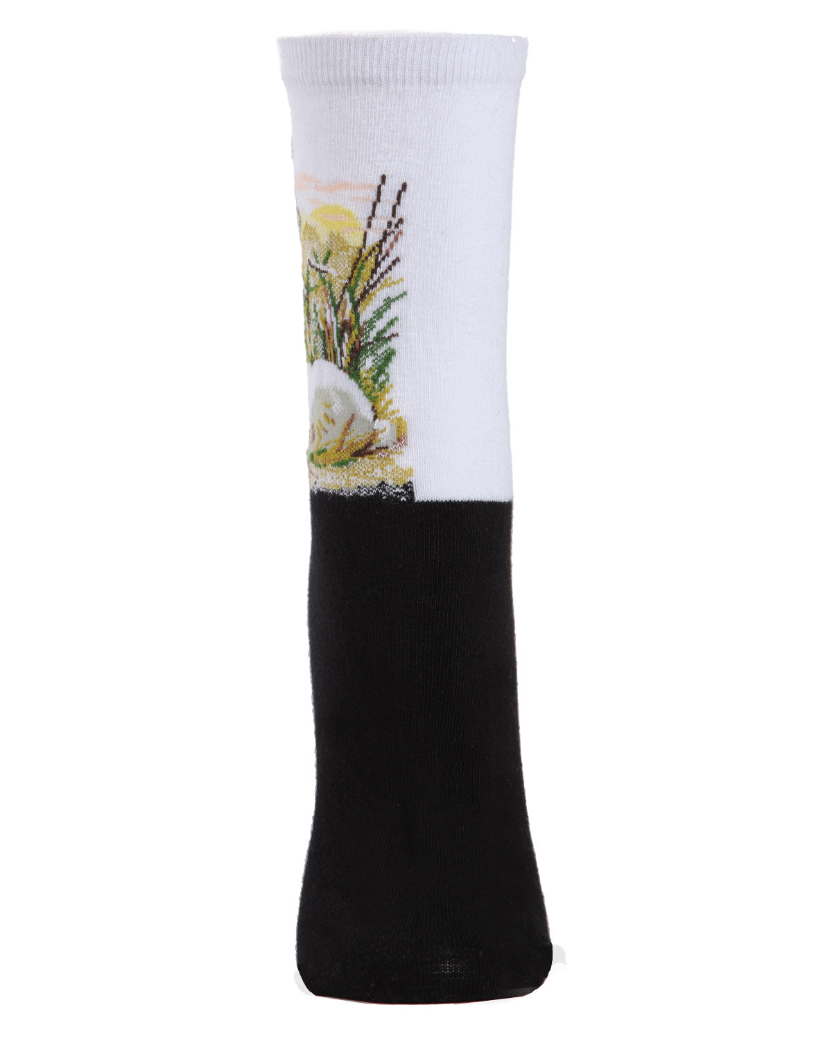 Women's Rabbit Limited Edition Art Cotton Blend Crew Sock : Color: White