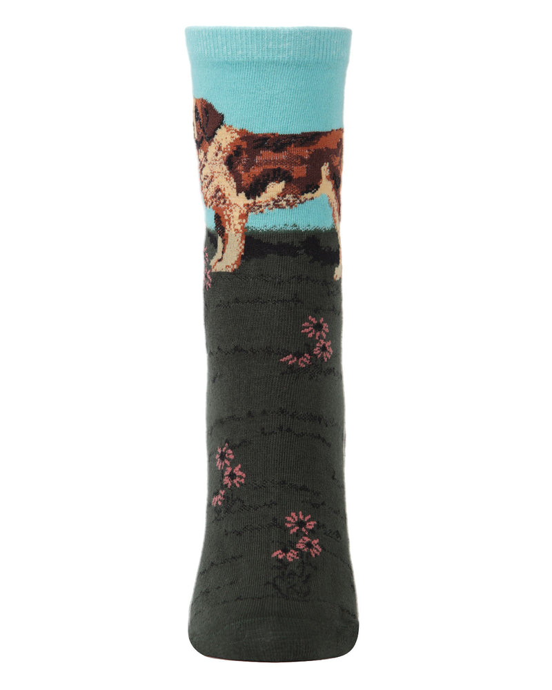 MeMoi Saint Bernard Limited Edition Art Crew Socks