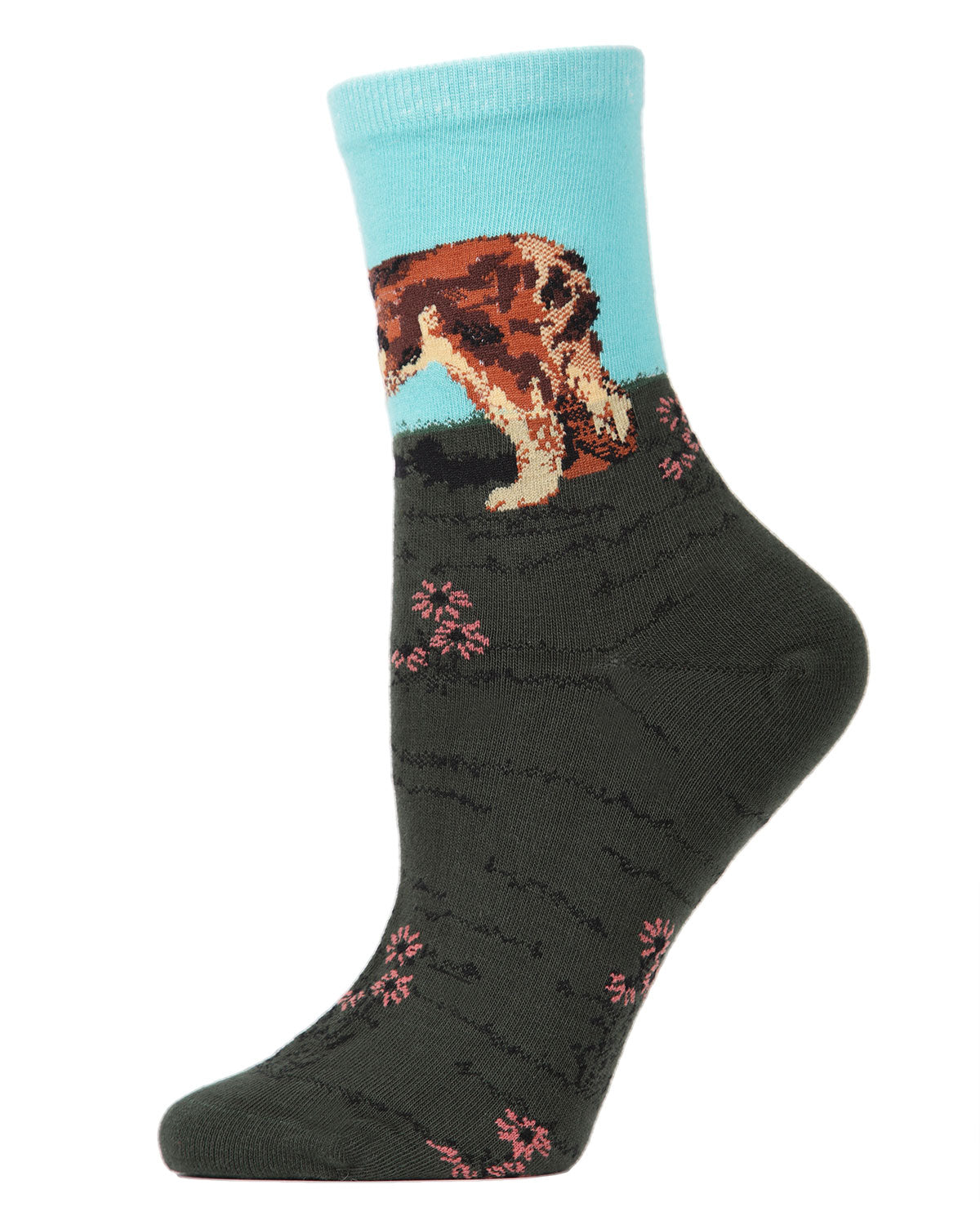 Women's Saint Bernard Limited Edition Art Cotton Blend Crew Sock : Color: Blue