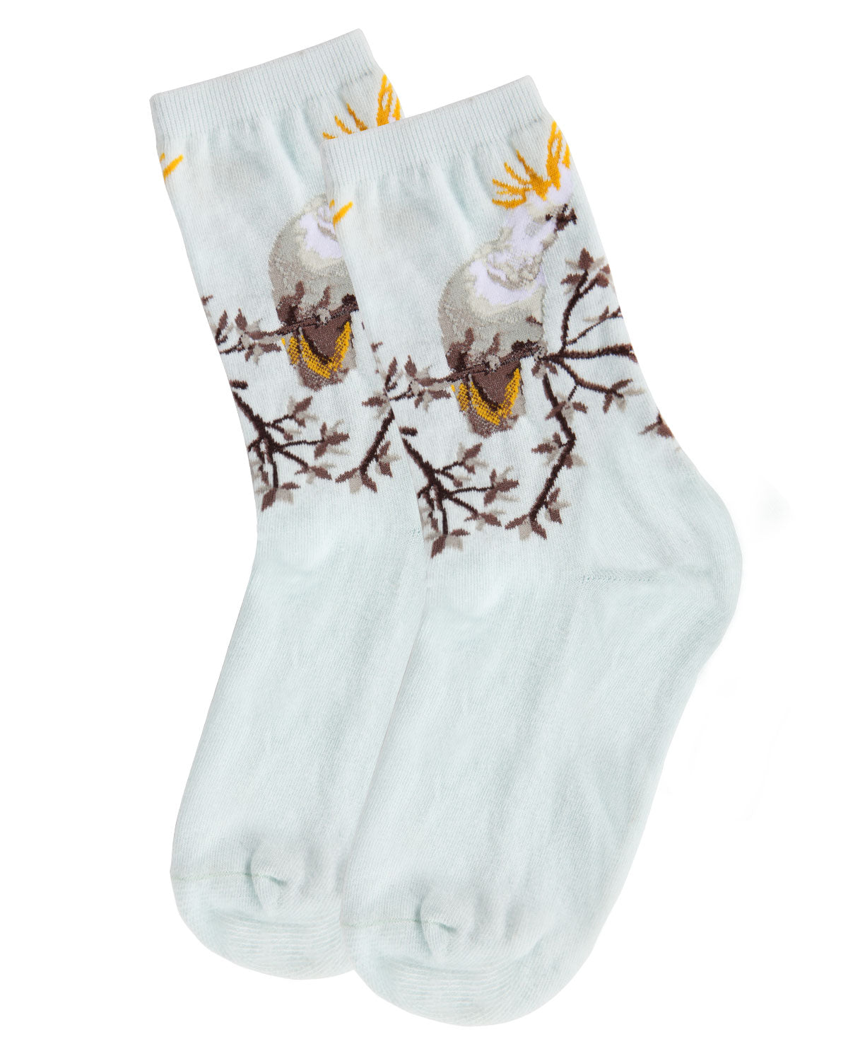 Women's Cockatoo Limited Edition Cotton Blend Art Crew Sock : Color: Light Blue
