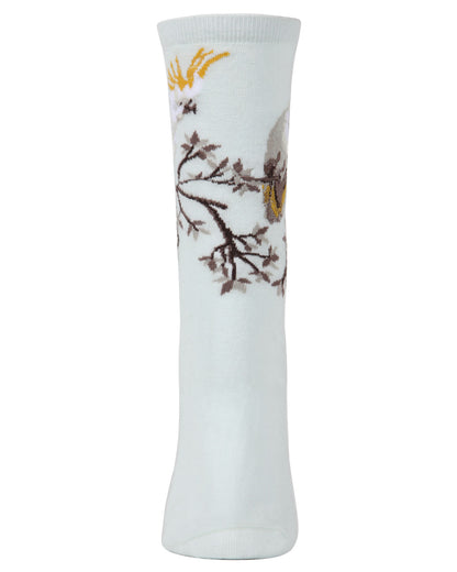 Women's Cockatoo Limited Edition Cotton Blend Art Crew Sock : Color: Light Blue