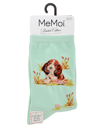 Women's Beagle Limited Edition Cotton Blend Crew Sock : Color: Mint
