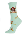 Women's Beagle Limited Edition Cotton Blend Crew Sock : Color: Mint