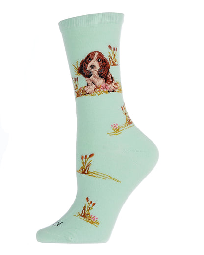 Women's Beagle Limited Edition Cotton Blend Crew Sock : Color: Mint