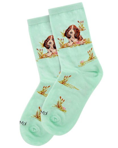 Women's Beagle Limited Edition Cotton Blend Crew Sock : Color: Mint