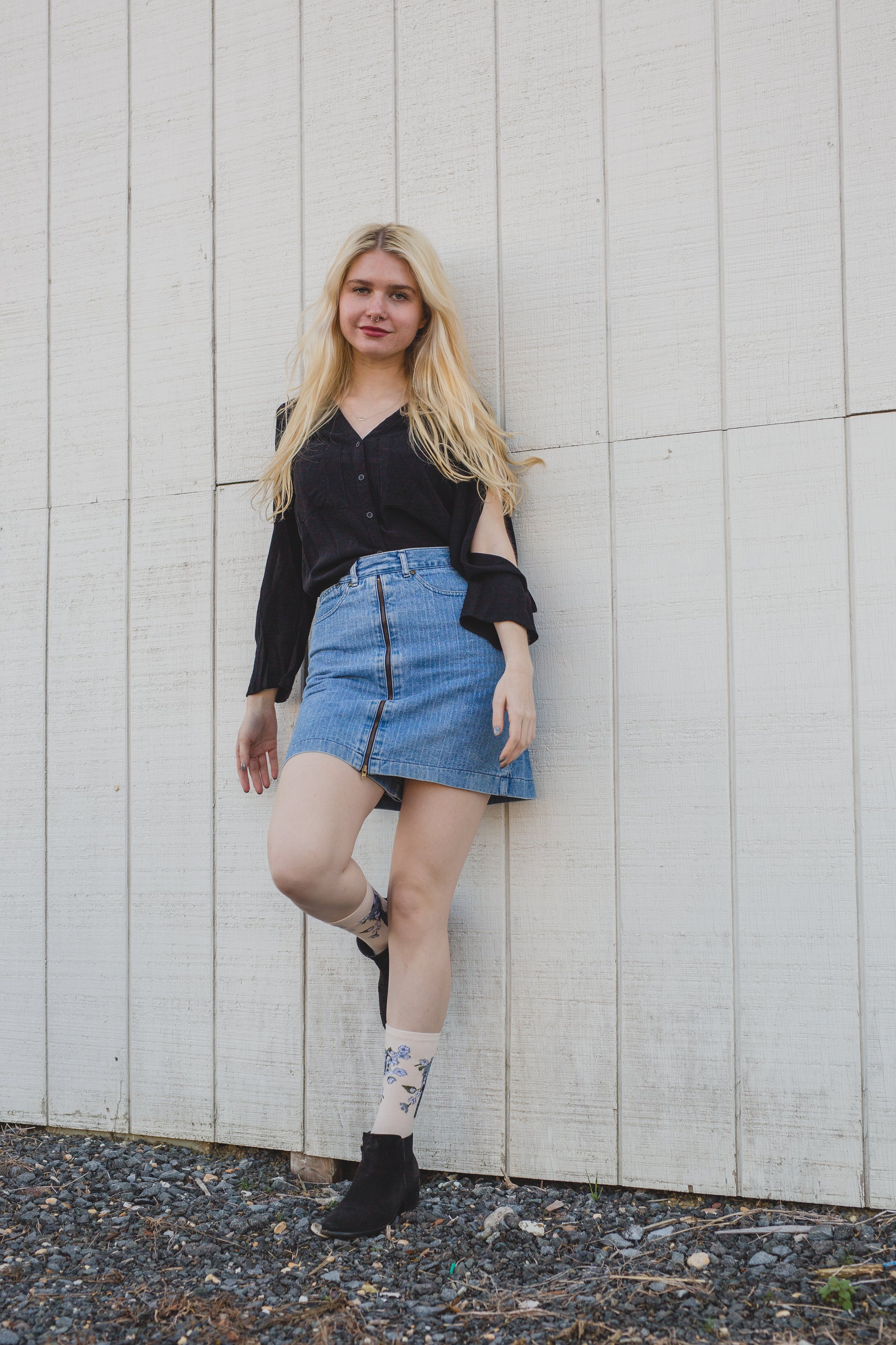 Women's Blue Bird Limited Edition Cotton Blend Crew Sock : Color: Blush Pink