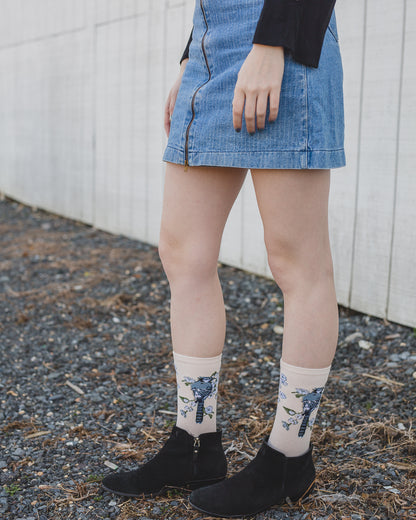 Women's Blue Bird Limited Edition Cotton Blend Crew Sock : Color: Blush Pink