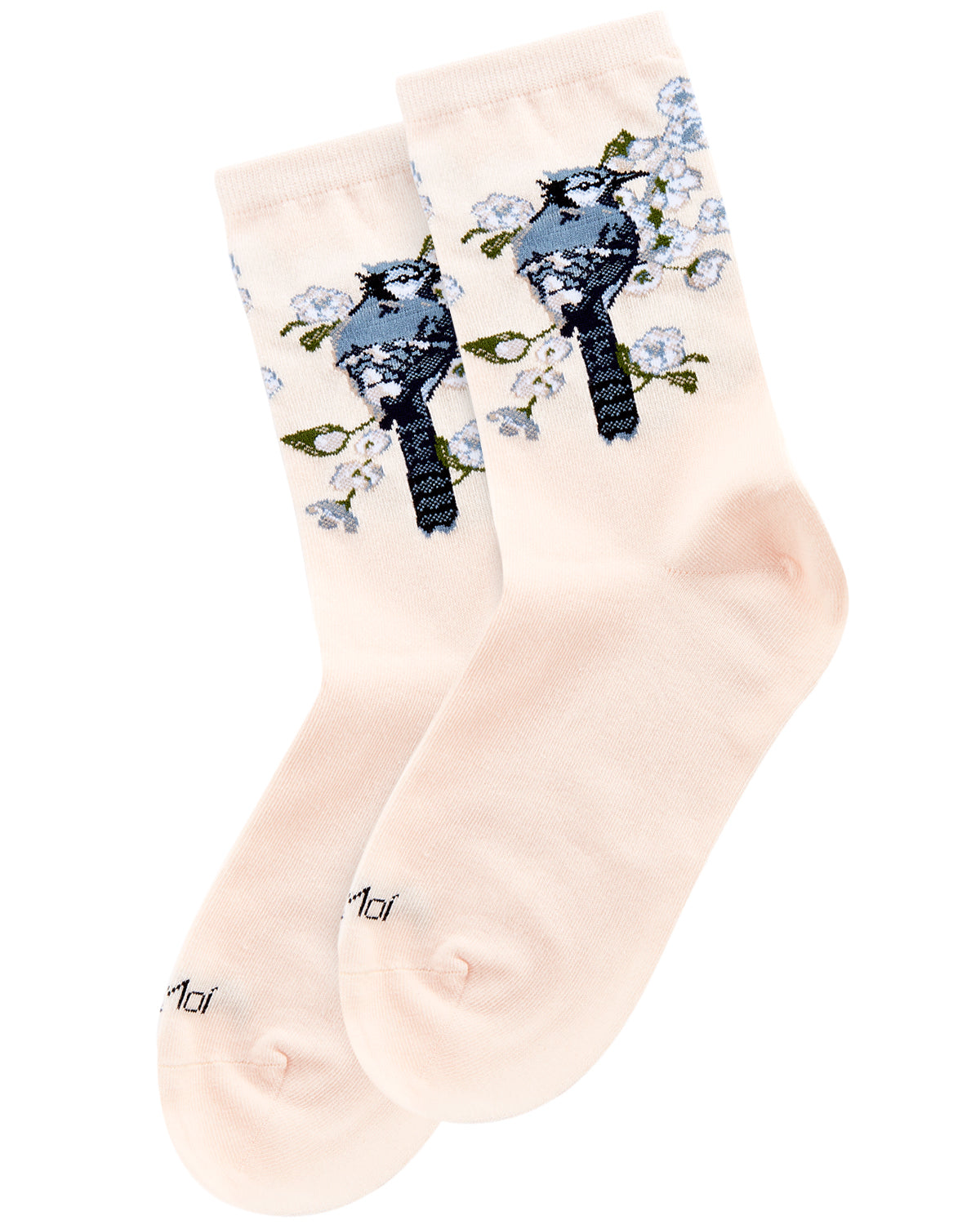 Women's Blue Bird Limited Edition Cotton Blend Crew Sock : Color: Blush Pink