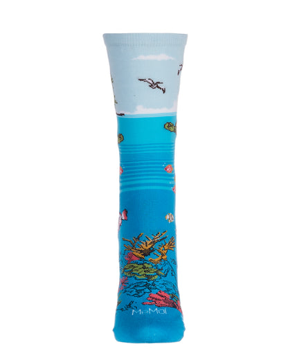 Women's Coral Reef Limited Edition Cotton Blend Crew Sock : Color: Ocean Depths