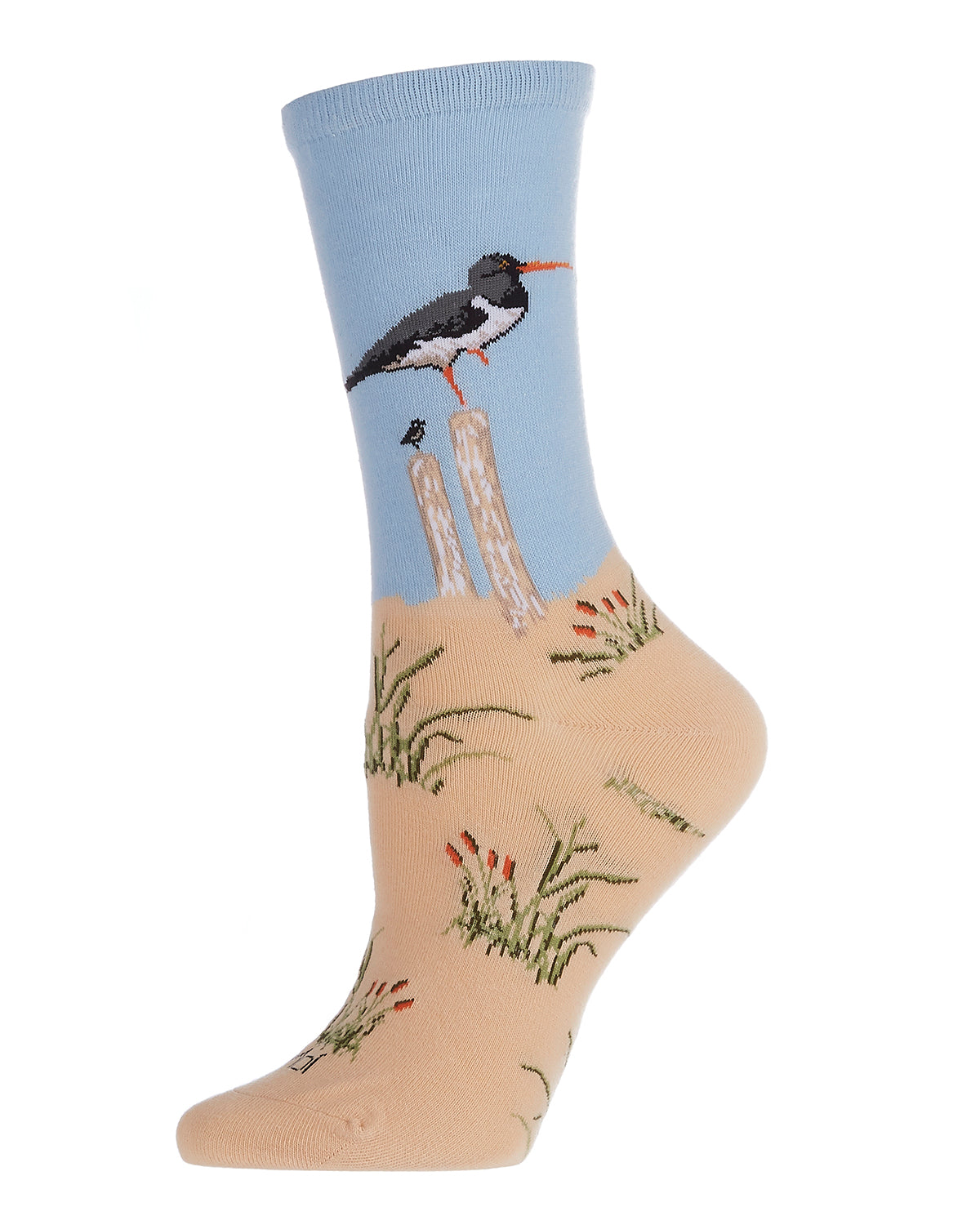 Women's Seagulls Limited Edition Cotton Blend Crew Sock : Color: Beige