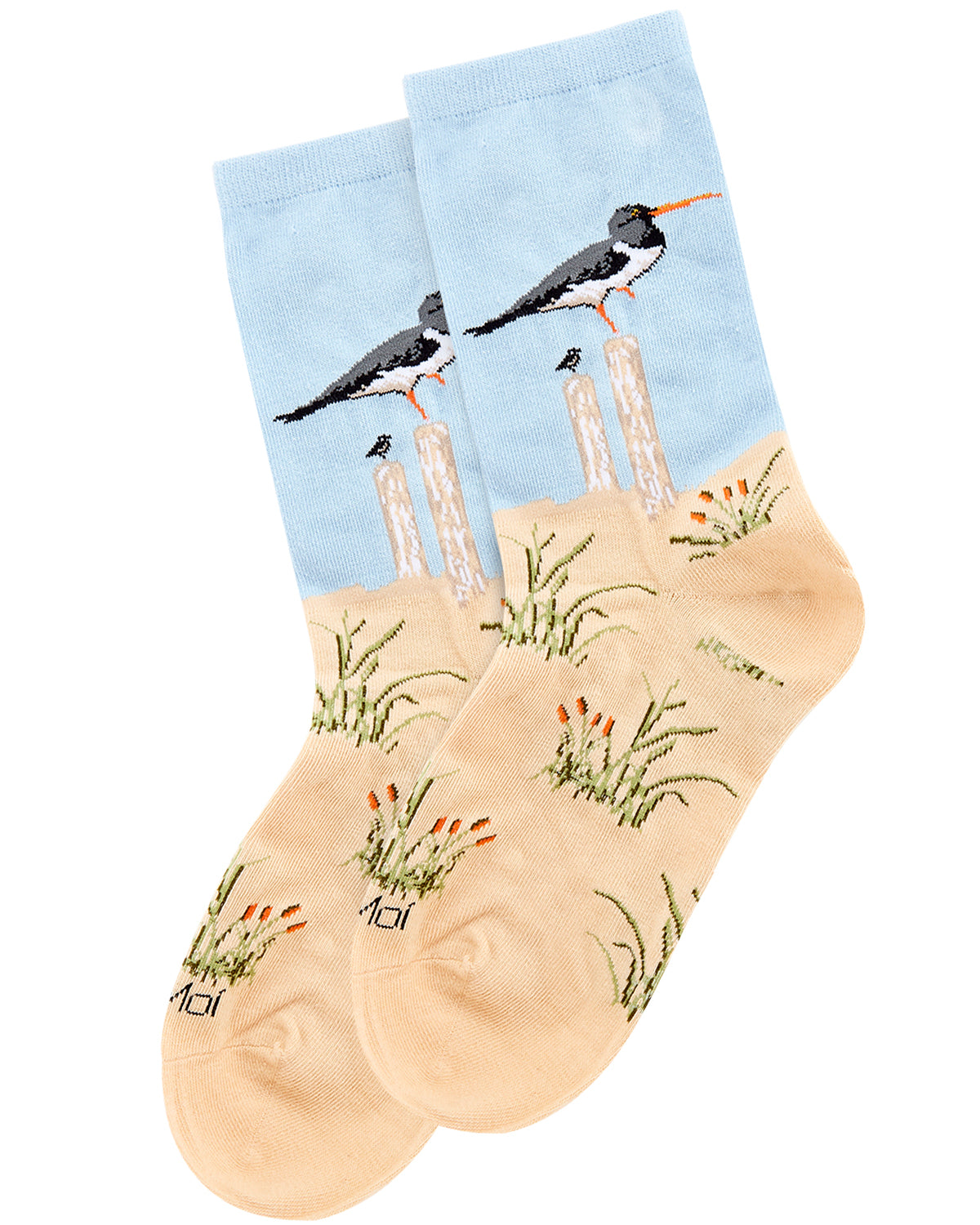 Women's Seagulls Limited Edition Cotton Blend Crew Sock : Color: Beige