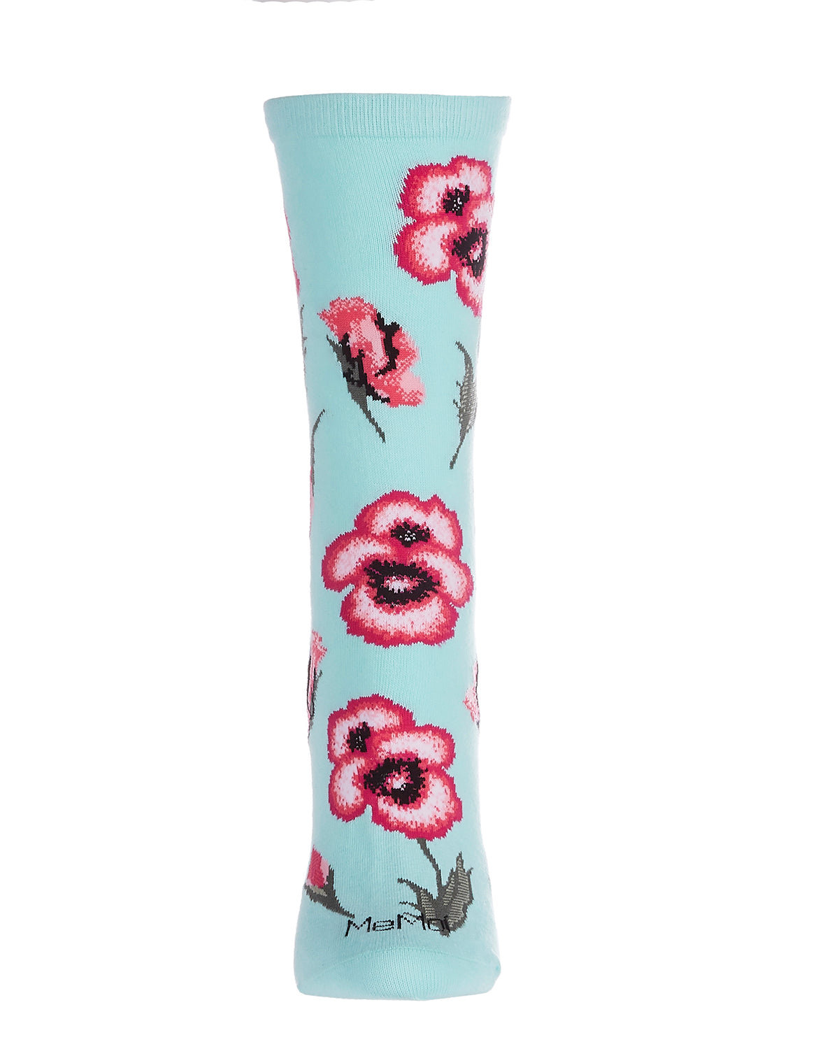 Women's Pansy Limited Edition Cotton Blend Crew Sock : Color: Light Blue