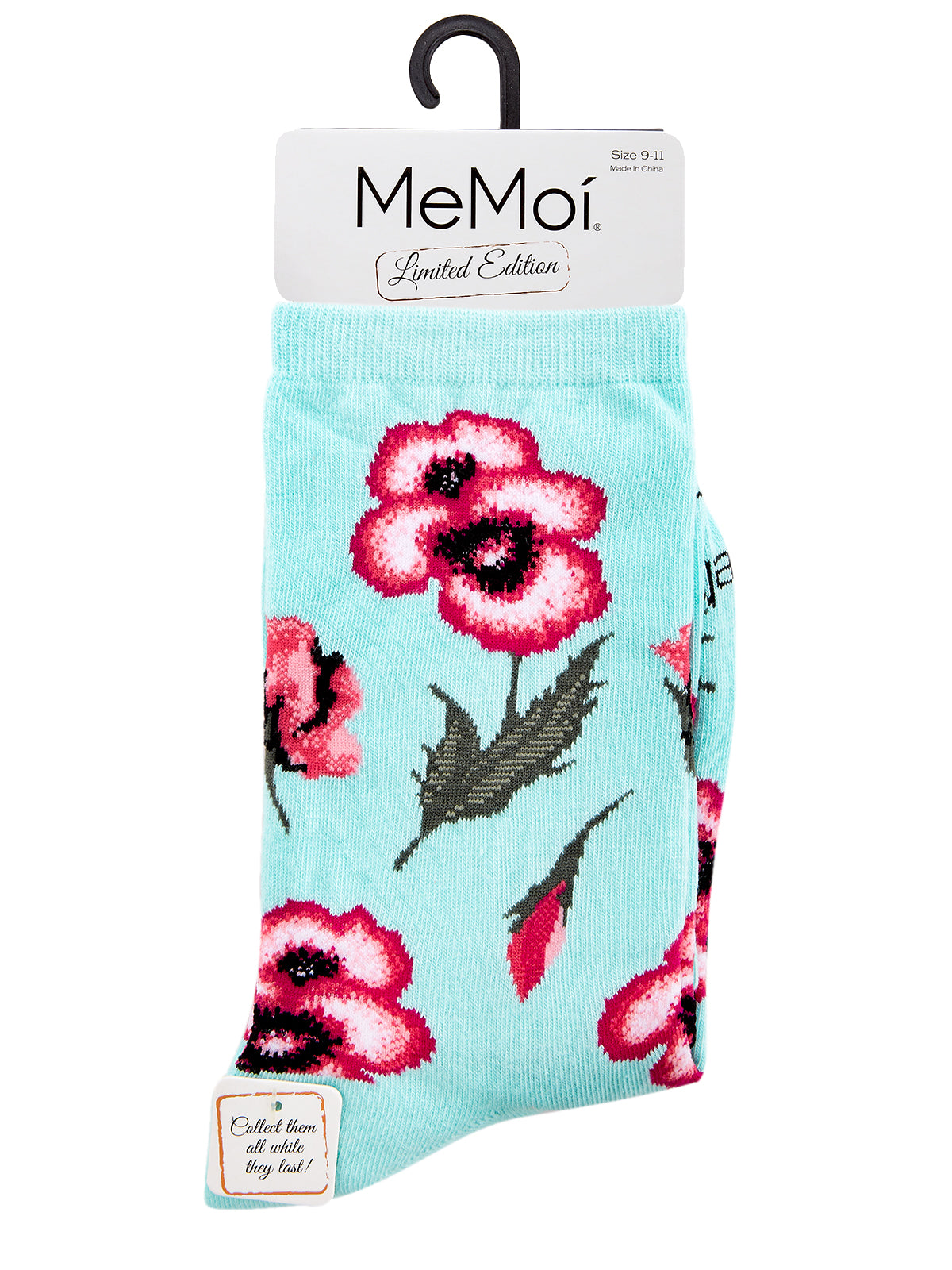 Women's Pansy Limited Edition Cotton Blend Crew Sock : Color: Light Blue
