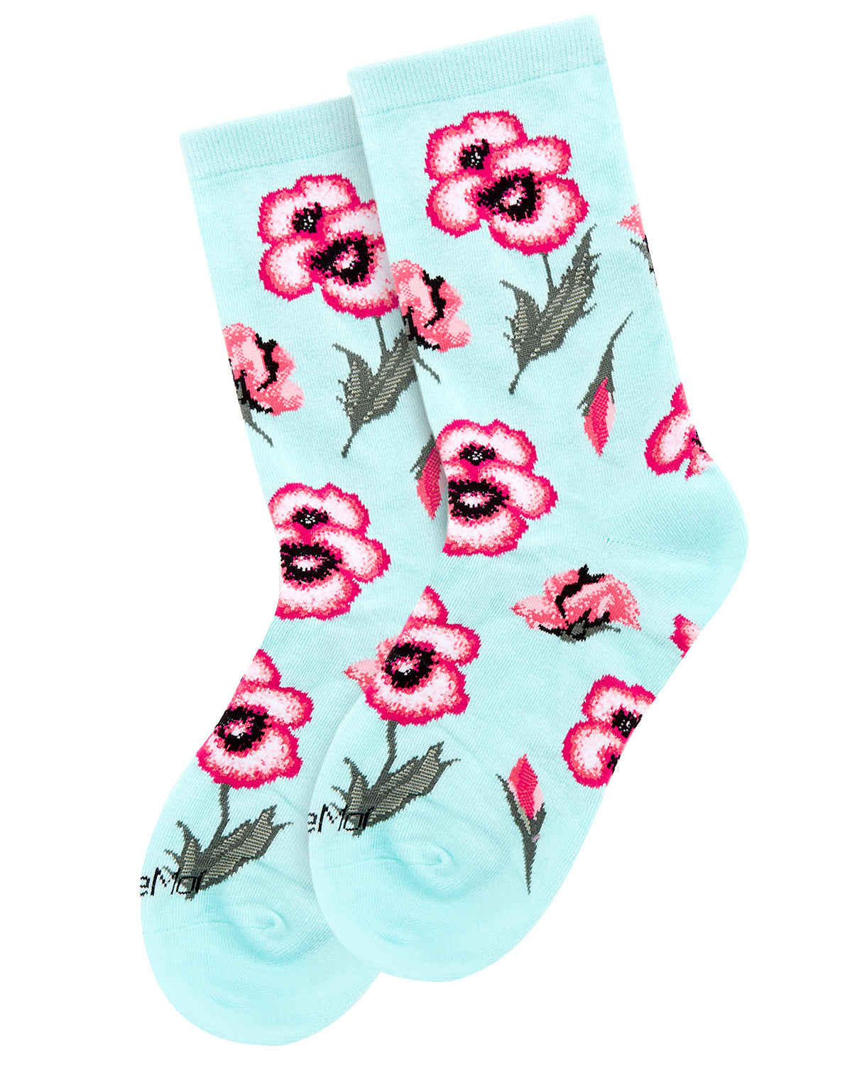 Women's Pansy Limited Edition Cotton Blend Crew Sock : Color: Light Blue