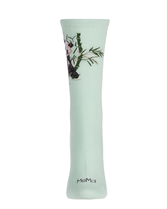 Women's Panda Limited Edition Cotton Blend Crew Sock : Color: Mint