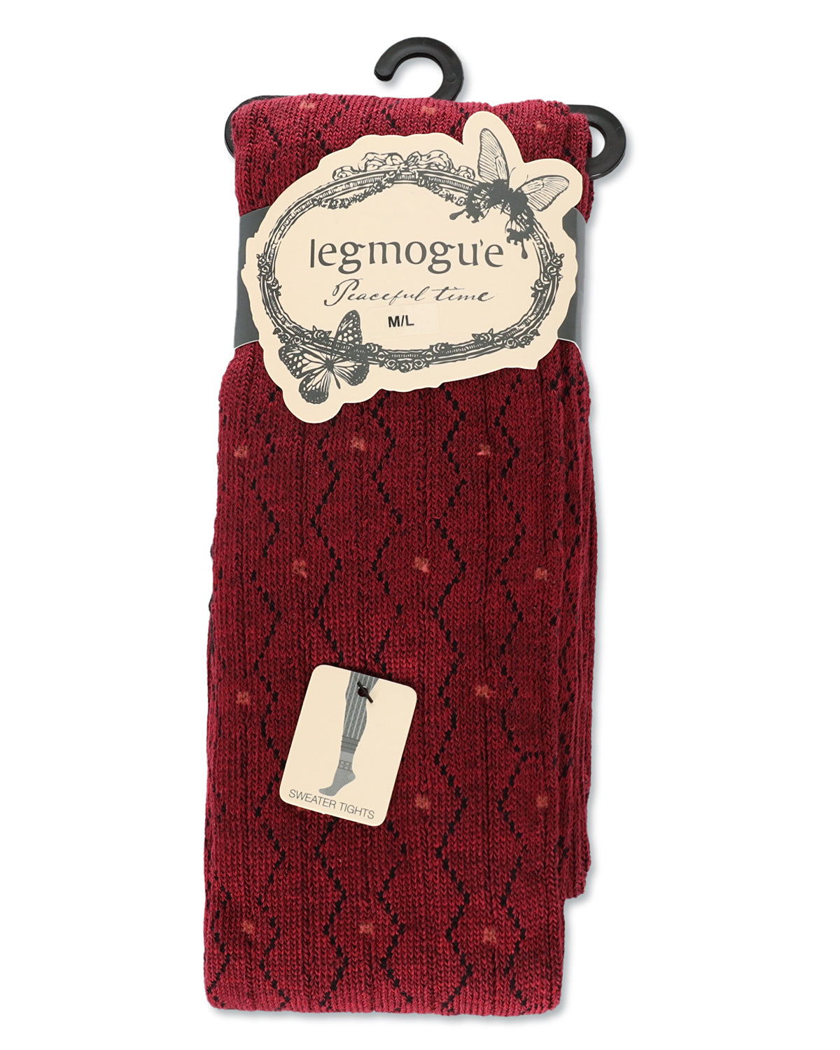 Women's Designernate Cotton Blend Multi-Pattern Sweater Tights : Color: Gray