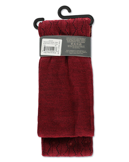 Women's Designernate Cotton Blend Multi-Pattern Sweater Tights : Color: Gray