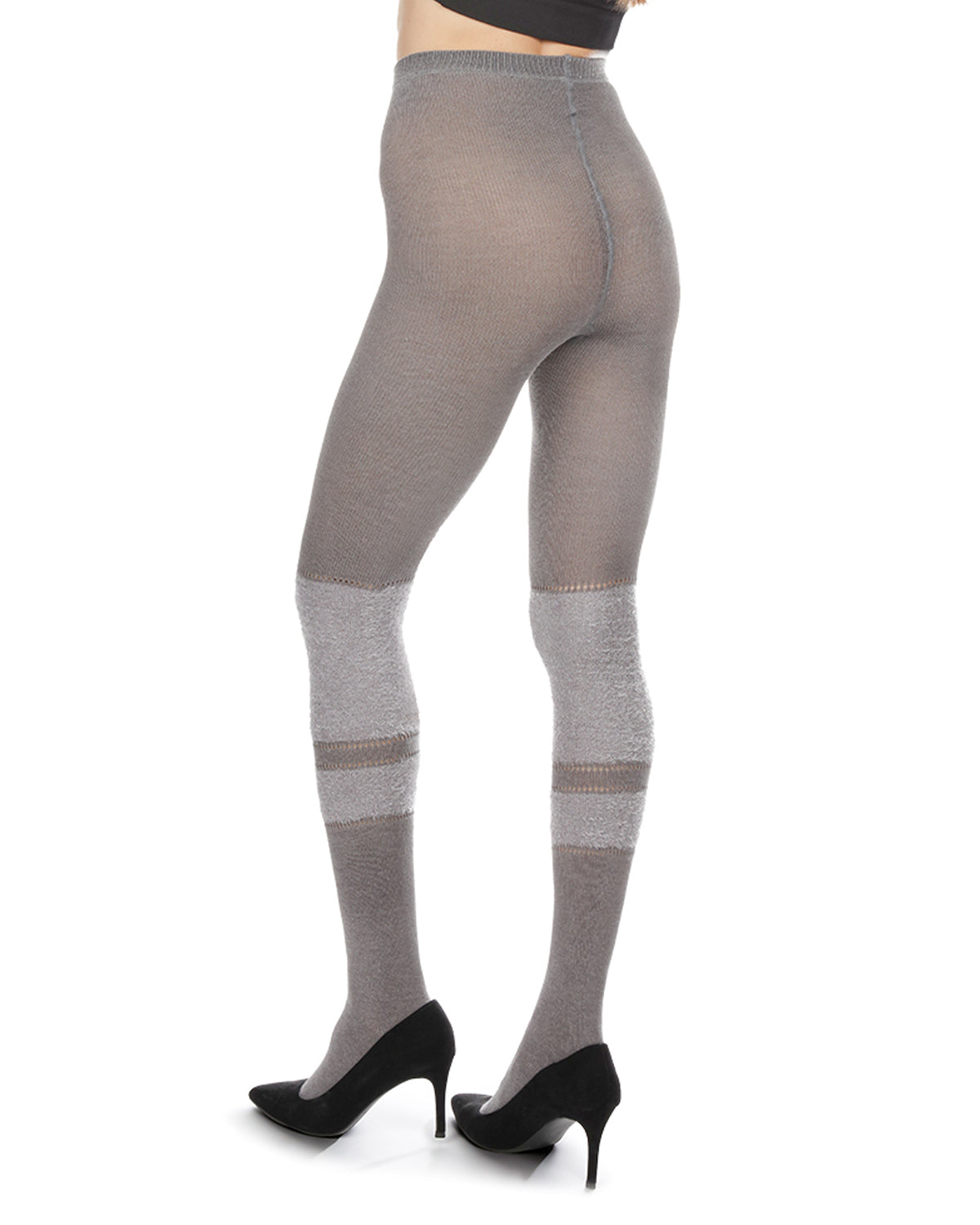 Women's Fuzzy Lush Soft Cotton Blend Sweater Tights : Color: Black