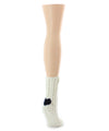 Women's Heart Heel Chunky Knit Boot Sock : Color: Ivory