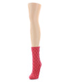 Women's Diamond Cross Chunky Knit Boot Sock : Color: Coral
