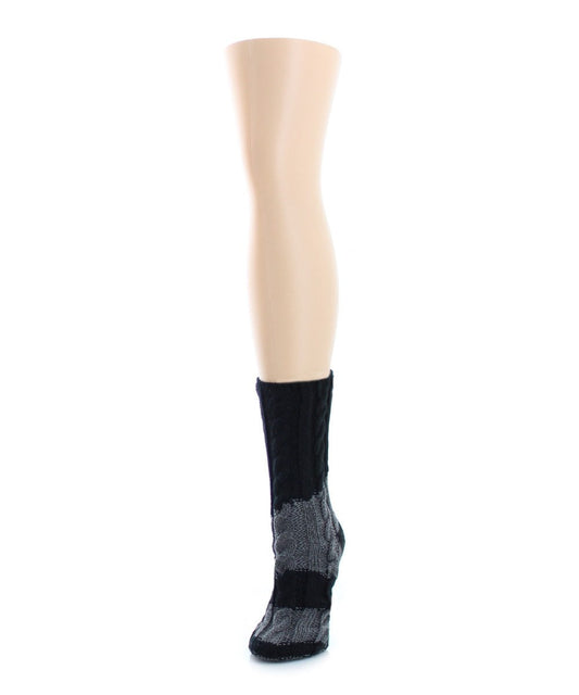 Women's Color Swish Chunky Knit Boot Sock : Color: Black