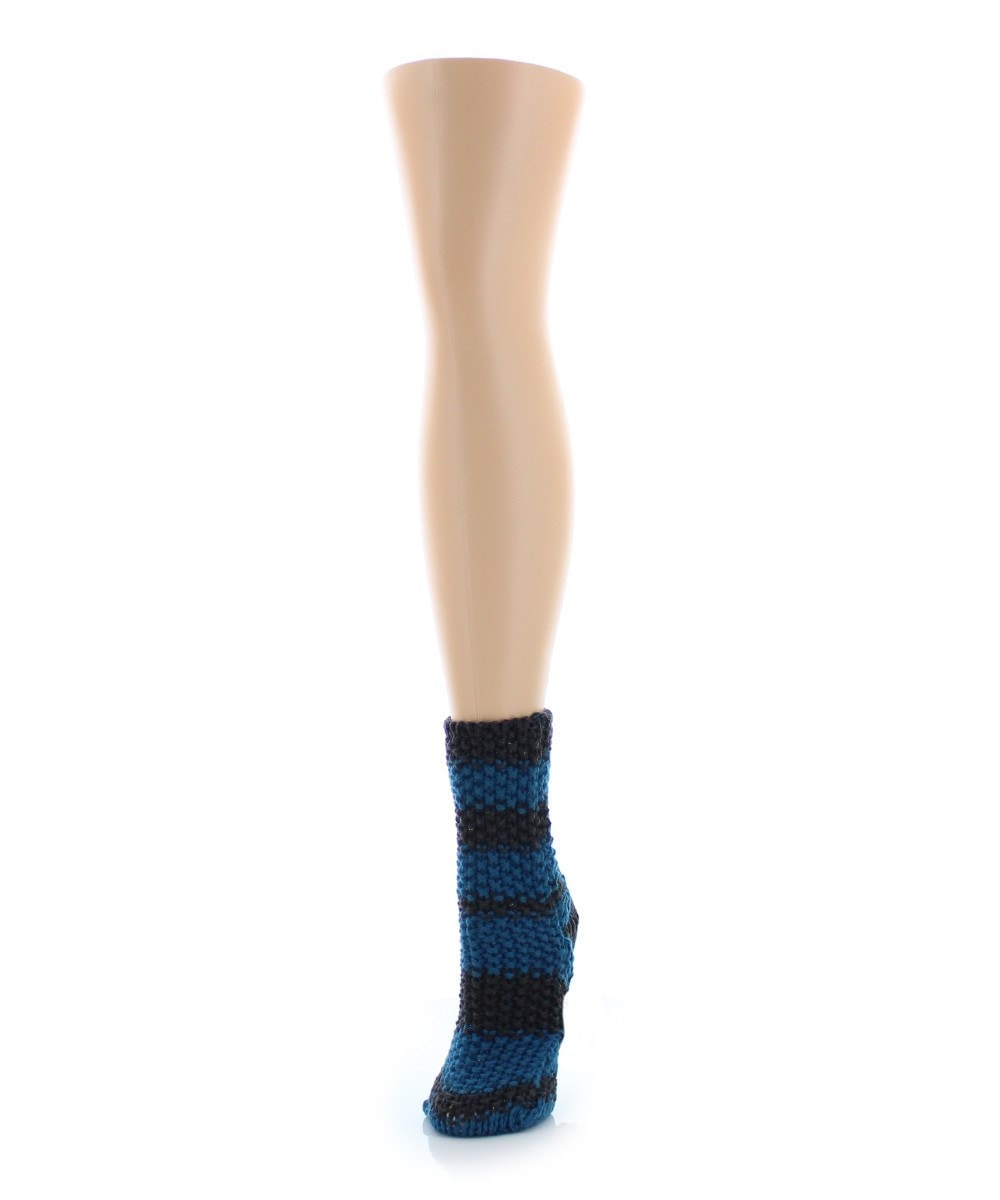 Women's Mega Stripe Chunky Knit Boot Sock : Color: Dark Gray Heather