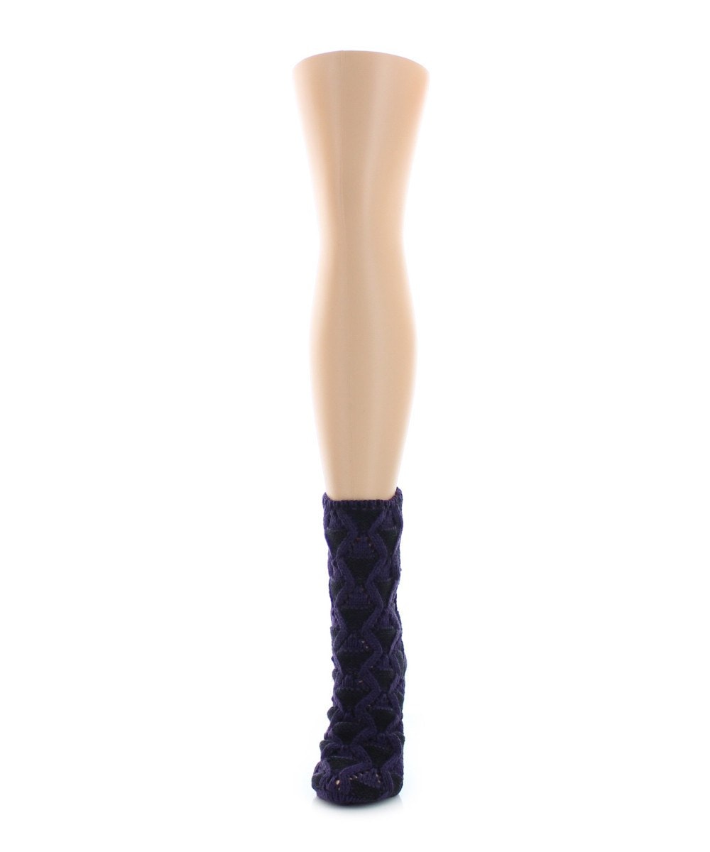 Women's Alterdiamond Chunky Knit Boot Sock : Color: Purple