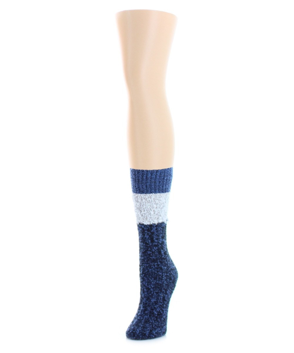 Women's Distinctone Stripe Soft-Fit Wool Blend Crew Socks : Color: Blue