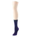 Women's Beautiful Peacock Pattern Soft-Fit Crew Sock : Color: Purple