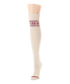 Women's Fair Isle Border Wool Blend Over The Knee Warm Sock : Color: Ivory