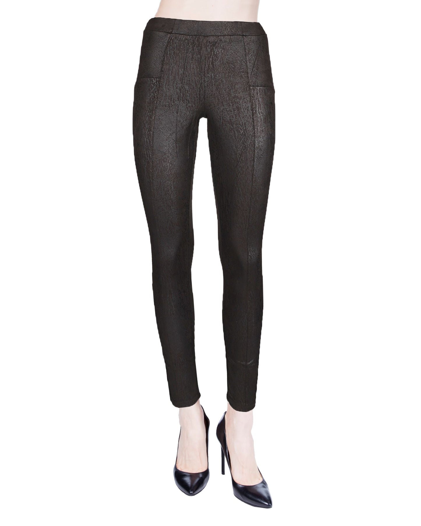 Women's Salpicada Fashion Crackle Ankle Length Leggings : Color: Black